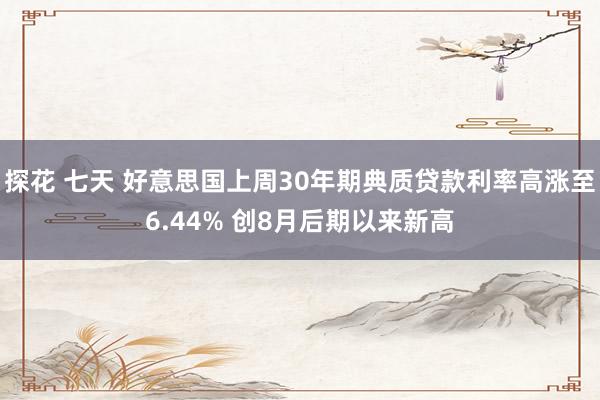 探花 七天 好意思国上周30年期典质贷款利率高涨至6.44% 创8月后期以来新高