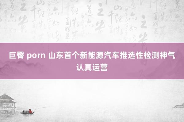 巨臀 porn 山东首个新能源汽车推选性检测神气认真运营