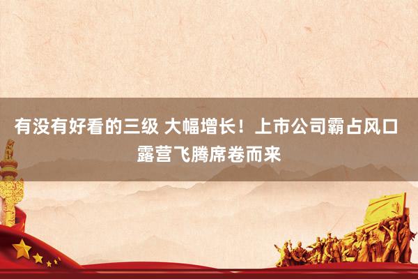 有没有好看的三级 大幅增长！上市公司霸占风口 露营飞腾席卷而来
